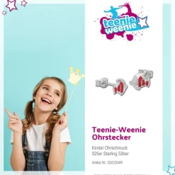 Kinder Ohrring Fisch rot Silber Ohrstecker Kinderschmuck TW SDO204R