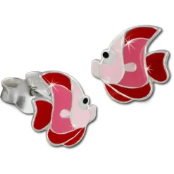 Kinder Ohrring Fisch rot/rosa Ohrstecker 925 Kinderschmuck TW SDO8126R