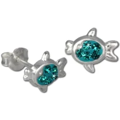 Kinder Ohrring Fisch türkis Silber Ohrstecker Kinderschmuck TW SDO8008T