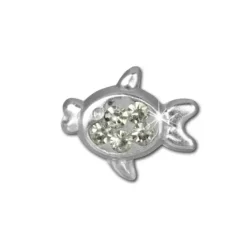 Kinder Ohrring Fisch weiß Silber Ohrstecker Kinderschmuck TW SDO8008W