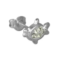 Kinder Ohrring Fisch weiß Silber Ohrstecker Kinderschmuck TW SDO8008W