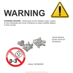 Kinder Ohrring Fisch weiß Silber Ohrstecker Kinderschmuck TW SDO8008W