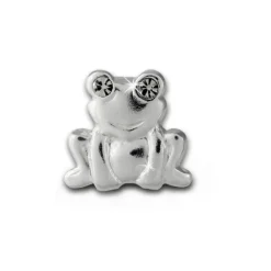 Kinder Ohrring Frosch weiß Silber Ohrstecker Kinderschmuck TW SDO8022W