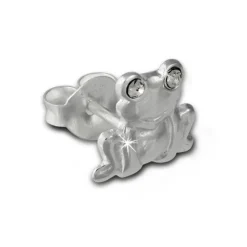 Kinder Ohrring Frosch weiß Silber Ohrstecker Kinderschmuck TW SDO8022W