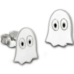 Kinder Ohrring Gespenst weiß Ohrstecker 925 Kinderschmuck TW SDO8142W