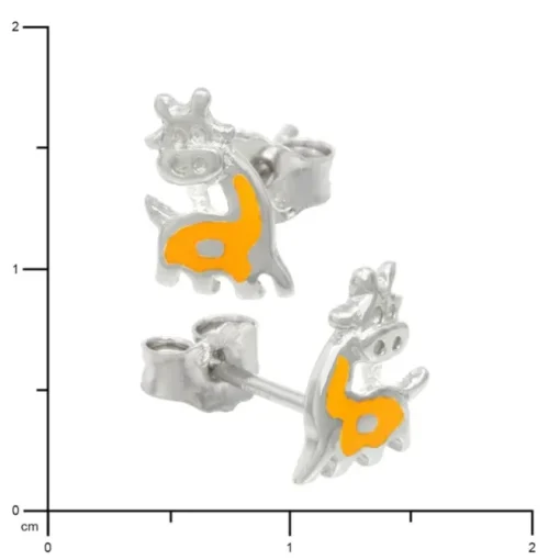 Kinder Ohrring Giraffe gelb Silber Ohrstecker Kinderschmuck TW SDO205Y