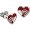 Kinder Ohrring Herz mit Regenbogen Ohrstecker 925 Kinderschmuck TW SDO8143R