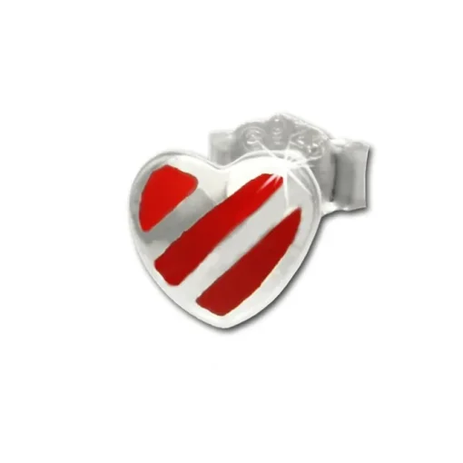 Kinder Ohrring Herz rot-silber Silber Ohrstecker Kinderschmuck SDO207R