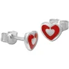 Kinder Ohrring Herzchen rot Silber Ohrstecker Kinderschmuck TW SDO203R