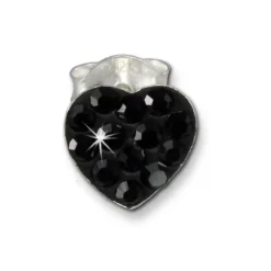Kinder Ohrring Herzen schwarz 925 Ohrstecker Kinderschmuck TW SDO251S