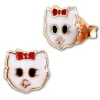 Kinder Ohrring Katze rosevergoldet 925 Sterling Silber Kinderschmuck TW SDO8169E