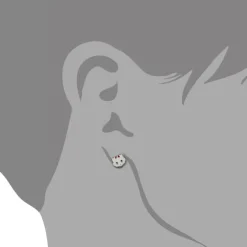 Kinder Ohrring Katze weiß Silber Ohrstecker Kinderschmuck TW SDO8102W