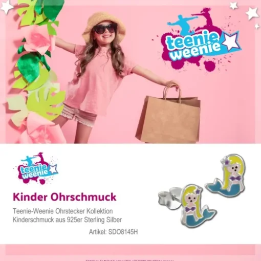 Kinder Ohrring Kleine Meerjungfrau Ohrstecker 925 Kinderschmuck TW SDO8145H
