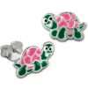 Kinder Ohrring kleine Schildkröte rosa Ohrstecker 925 Kinderschmuck TW SDO8137A