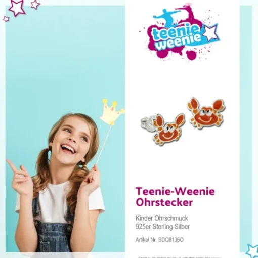 Kinder Ohrring Krabbe orange Ohrstecker 925 Kinderschmuck TW SDO8136O