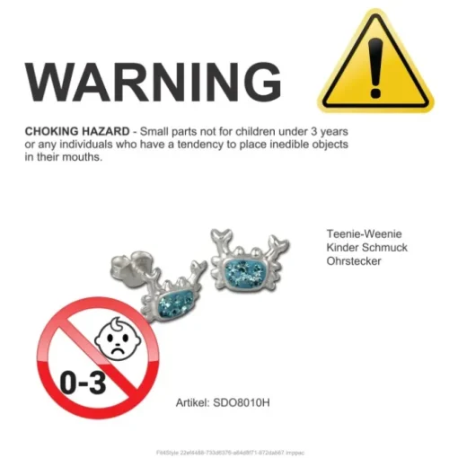 Kinder Ohrring Krebs Silber Ohrstecker Kinderschmuck TW SDO8010H