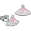 Kinder Ohrring Krone mit Herz weiß Ohrstecker 925 Kinderschmuck TW SDO8124W