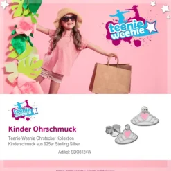 Kinder Ohrring Krone mit Herz weiß Ohrstecker 925 Kinderschmuck TW SDO8124W