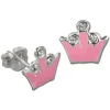 Kinder Ohrring Krone rosa Silber Ohrstecker Kinderschmuck TW SDO8105P