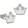 Kinder Ohrring Krone weiß Silber Ohrstecker Kinderschmuck TW SDO8105W
