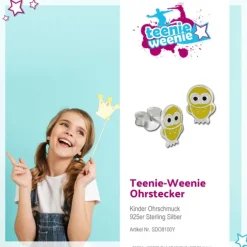 Kinder Ohrring Käuzchen gelb Silber Ohrstecker Kinderschmuck TW SDO8100Y