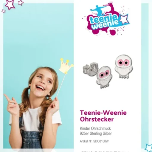 Kinder Ohrring Käuzchen Silber Ohrstecker Kinderschmuck TW SDO8100W