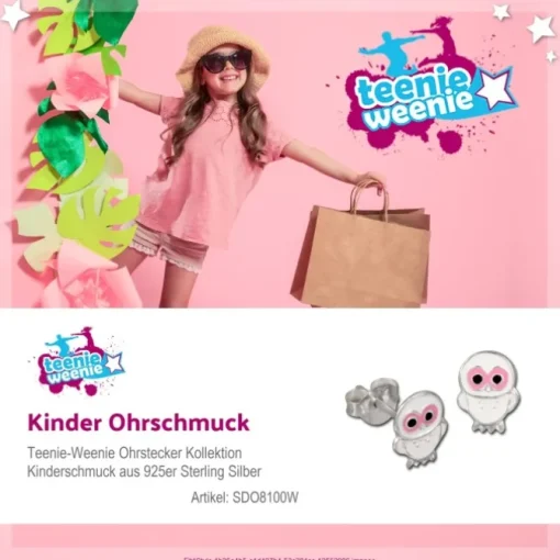 Kinder Ohrring Käuzchen Silber Ohrstecker Kinderschmuck TW SDO8100W