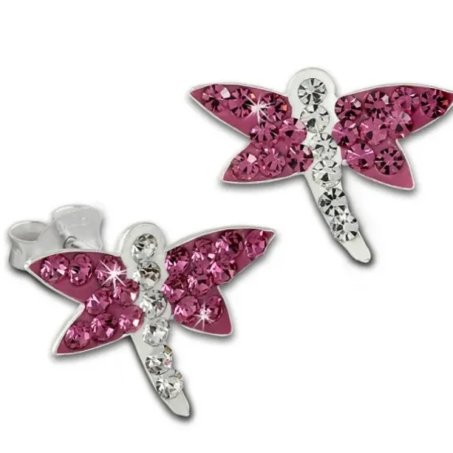 Kinder Ohrring Libelle pink Silber Ohrstecker Kinderschmuck TW SDO8021P