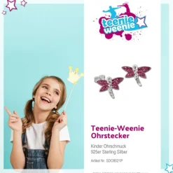 Kinder Ohrring Libelle pink Silber Ohrstecker Kinderschmuck TW SDO8021P