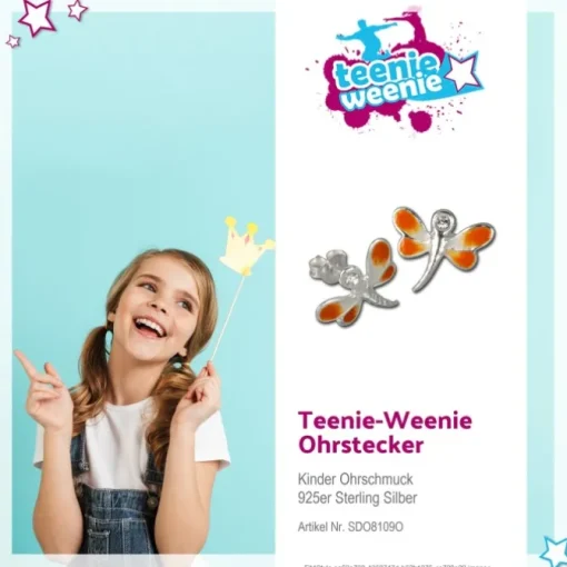 Kinder Ohrring Libelle Silber Ohrstecker Kinderschmuck TW SDO8109O