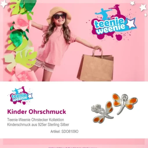 Kinder Ohrring Libelle Silber Ohrstecker Kinderschmuck TW SDO8109O