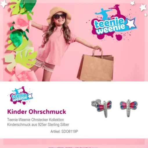 Kinder Ohrring Libelle Silber Ohrstecker Kinderschmuck TW SDO8119P