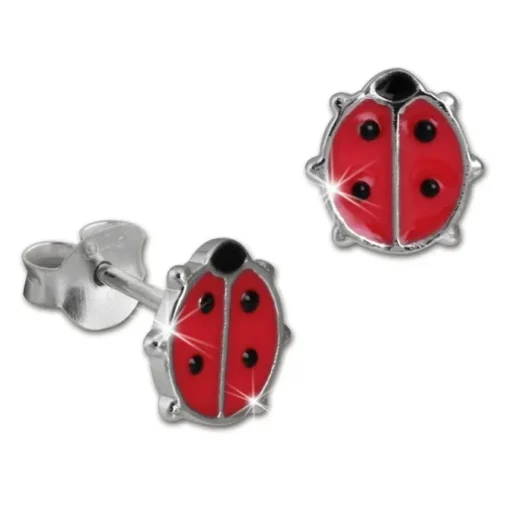 Kinder Ohrring Marienkäfer rot-pink Silber Ohrstecker Kinderschmuck SDO217R