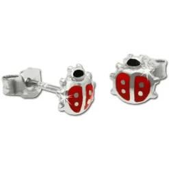 Kinder Ohrring Marienkäfer rot Silber Ohrstecker Kinderschmuck SDO211R