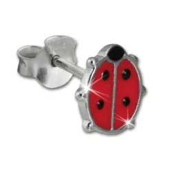 Kinder Ohrring Marienkäfer rot-pink Silber Ohrstecker Kinderschmuck SDO217R