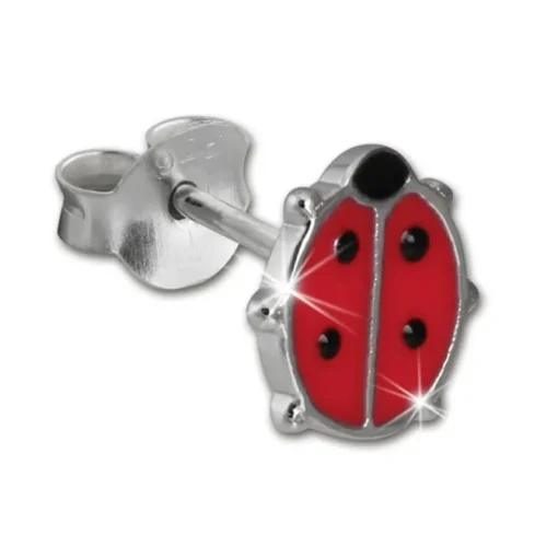 Kinder Ohrring Marienkäfer rot-pink Silber Ohrstecker Kinderschmuck SDO217R