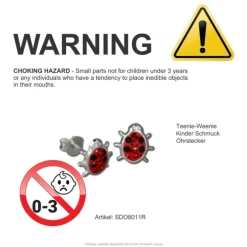 Kinder Ohrring Marienkäfer Silber Ohrstecker Ohrschmuck TW SDO8011R