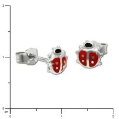 Kinder Ohrring Marienkäfer rot Silber Ohrstecker Kinderschmuck SDO211R
