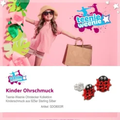 Kinder Ohrring Marienkäfer Silber Ohrstecker Ohrschmuck TW SDO8003R