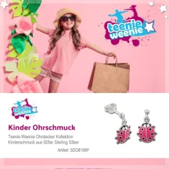 Kinder Ohrring Marienkäfer rosa Silber Ohrstecker Kinderschmuck TW SDO8106P
