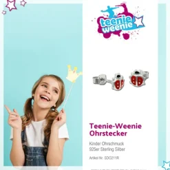 Kinder Ohrring Marienkäfer rot Silber Ohrstecker Kinderschmuck SDO211R