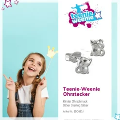 Kinder Ohrring Mäuschen 925er Sterling Silber Kinderschmuck TW SDO593J