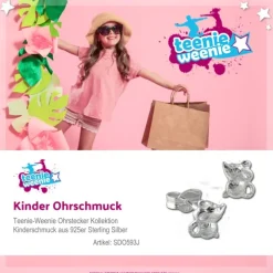 Kinder Ohrring Mäuschen 925er Sterling Silber Kinderschmuck TW SDO593J