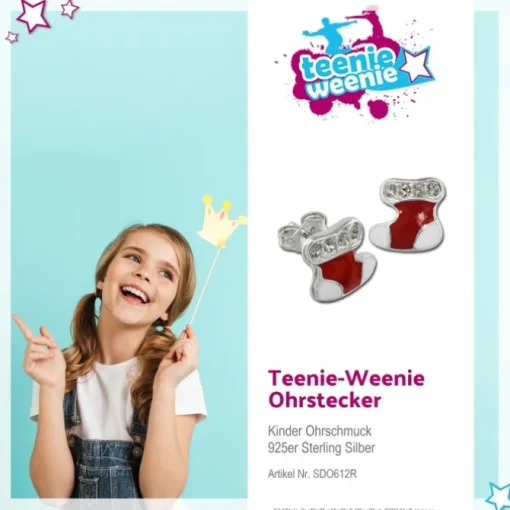 Kinder Ohrring Nikolausstiefel Silber Ohrstecker Kinderschmuck TW SDO612R