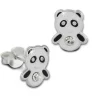 Kinder Ohrring Panda schwarz/weiß Silber Ohrstecker Kinderschmuck TW SDO8125S