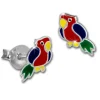Kinder Ohrring Papagei Ohrstecker 925 Sterling Silber Kinderschmuck TW SDO8154R