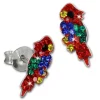 Kinder Ohrring Papagei Zirkonia 925er Silber Ohrstecker Ohrschmuck TW SDO8155R