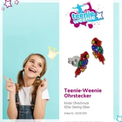 Kinder Ohrring Papagei Zirkonia 925er Silber Ohrstecker Ohrschmuck TW SDO8155R