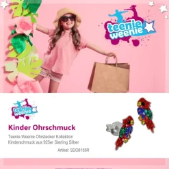 Kinder Ohrring Papagei Zirkonia 925er Silber Ohrstecker Ohrschmuck TW SDO8155R