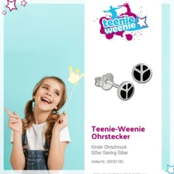 Kinder Ohrring Peace 925er Silber Kinderschmuck TW SDO8118S